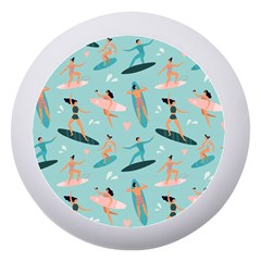 Beach Surfing Surfers With Surfboards Surfer Rides Wave Summer Outdoors Surfboards Seamless Pattern Dento Box With Mirror