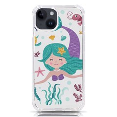 Set Cute Mermaid Seaweeds Marine In Habitants Iphone 14 Tpu Uv Print Case