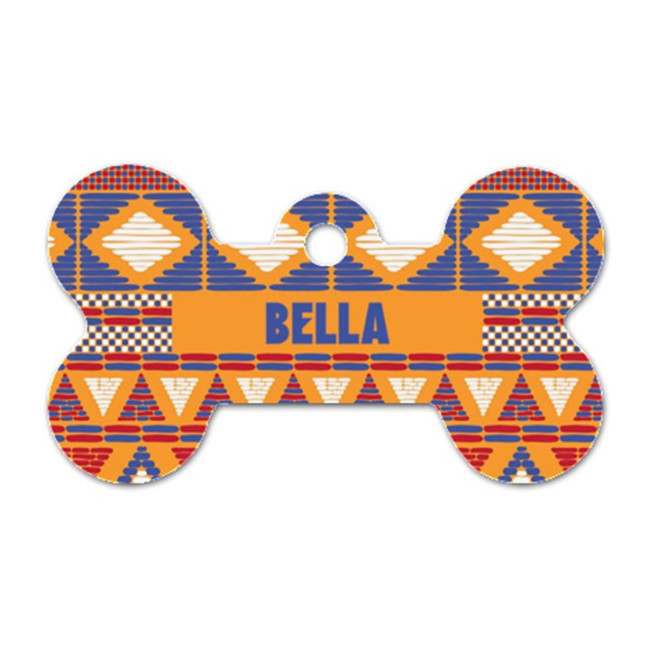 Graphic Pattern Dog Tag Bone (One Side)