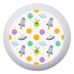 Seamless Pattern Cartoon Space Planets Isolated White Background Dento Box With Mirror