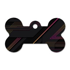 Gradient Geometric Shapes Dark Background Dog Tag Bone (one Side)