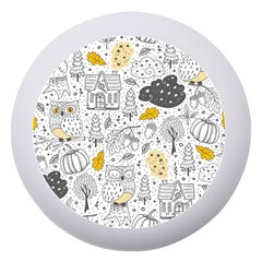 Doodle Seamless Pattern With Autumn Elements Dento Box With Mirror