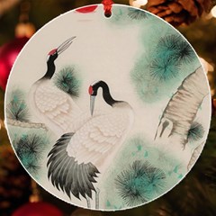 Japanese Crane Painting Of Bird Uv Print Acrylic Ornament Round