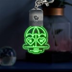 Couple Umbrella Graphic LED Key Chain Front