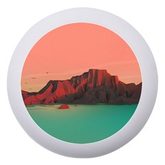Brown Mountain Illustration Sunset Digital Art Mountains Dento Box With Mirror