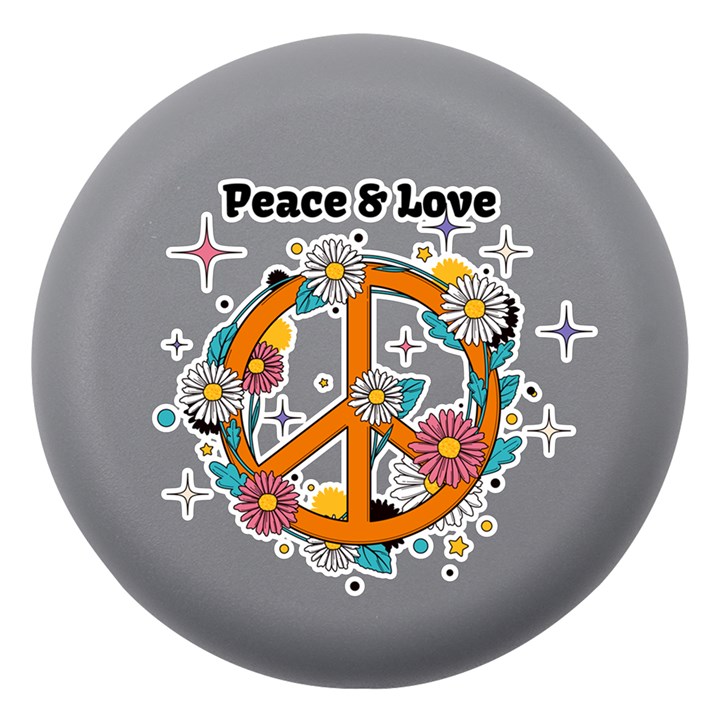 Peace & Love Gray Dento Box with Mirror