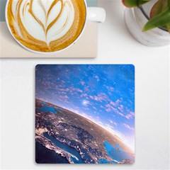 Earth Blue Galaxy Sky Space Uv Print Square Tile Coaster 