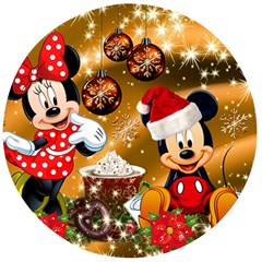 Cartoons, Disney, Merry Christmas, Minnie Wooden Bottle Opener (round)