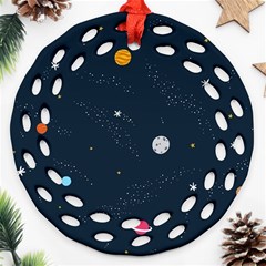 Universe Color Doodle , Art Round Filigree Ornament (two Sides)