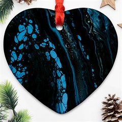 Stains, Liquid, Texture, Macro, Abstraction Heart Ornament (two Sides)