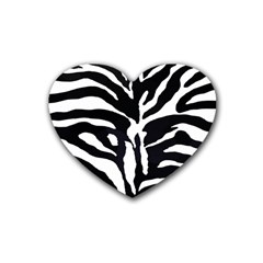 Zebra-black White Rubber Coaster (heart)