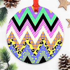 Zigzag-1 Round Ornament (two Sides)