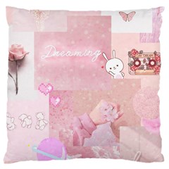 Pink Aesthetic, Clouds, Cute, Glitter, Hello Kitty, Pastel, Soft Large Cushion Case (one Side)
