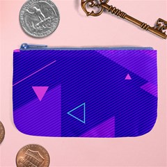 Purple Geometric Abstraction, Purple Neon Background Large Coin Purse