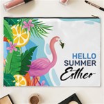 Personalized Summer Tropical Name Cosmetic Bag Cosmetic Bag (XXXL) Back