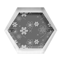 Flowers Pattern , Pattern, Flowers, Texture Hexagon Wood Jewelry Box