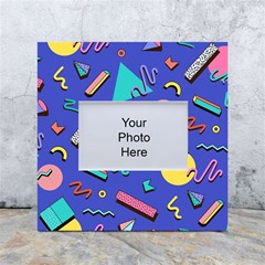 Geometric Shapes Material Design, Lollipop, Lines White Box Photo Frame 4  X 6 