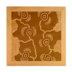 Authentic Aboriginal Art - Riverside Dreaming Wood Photo Frame Cube