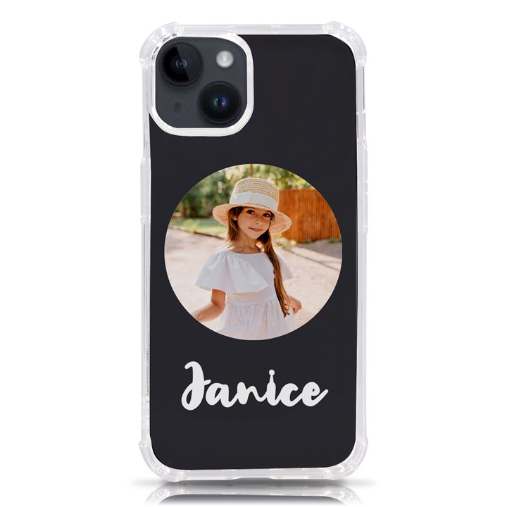 Personalized Circle Photo Name Phone Case iPhone 14 TPU UV Print Case