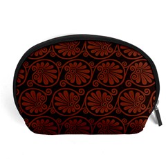 Brown Floral Pattern Floral Greek Ornaments Accessory Pouch (large)