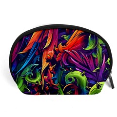 Colorful Floral Patterns, Abstract Floral Background Accessory Pouch (large)