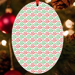 Spirals Geometric Pattern Design Uv Print Acrylic Ornament Oval
