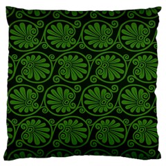 Green Floral Pattern Floral Greek Ornaments Large Cushion Case (one Side)
