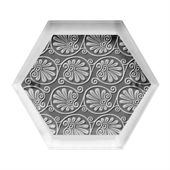 Green Floral Pattern Floral Greek Ornaments Hexagon Wood Jewelry Box