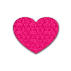 Pink Pattern, Abstract, Background, Bright Rubber Coaster (heart)