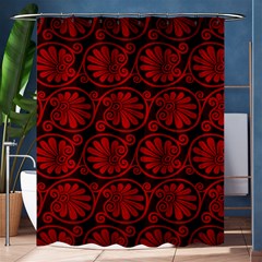 Red Floral Pattern Floral Greek Ornaments Shower Curtain 60  X 72  (medium) 