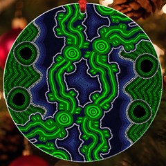 Authentic Aboriginal Art - After The Rain Uv Print Acrylic Ornament Round