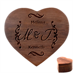 Personalized Initial Name Heart Wood Jewelry Box Heart Wood Jewelry Box Front