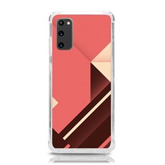 Retro Abstract Background, Brown-pink Geometric Background Samsung Galaxy S20 6 2 Inch Tpu Uv Case