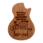 Personalized Happy Birthday Name Guitar Picks Set Guitar Shape Wood Guitar Pick Holder Case And Picks Set Front