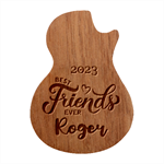 Personalized Best Friends Ever Name Guitar Picks Set Guitar Shape Wood Guitar Pick Holder Case And Picks Set Front