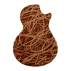 Ink Texture Colorful Blots Red Guitar Shape Wood Guitar Pick Holder Case And Picks Set