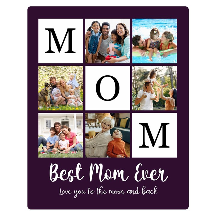 Personalized Best Mom Dad Ever Photo Name Medium Blanket Two Sides Premium Plush Fleece Blanket (Teen Size)
