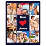 Personalized I Love You Couple 8 Photo Blanket Two Sides Premium Plush Fleece Blanket (Teen Size) 60 x50  Blanket Front