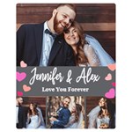 Personalized Love You Forever Couple Photo Name Blanket Two Sides Premium Plush Fleece Blanket (Teen Size) 60 x50  Blanket Front