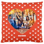 Personalized Family Name Photo Love Heart 16  Baby Flannel Cushion Case (Two Sides) Back