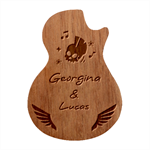 Personalized couple rock Guitar Picks Set Guitar Shape Wood Guitar Pick Holder Case And Picks Set Front