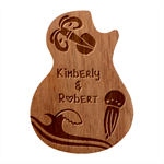 Personalized Couple Sea Guitar Picks Set Guitar Shape Wood Guitar Pick Holder Case And Picks Set Front
