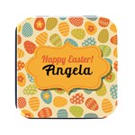 Personalized Easter Name Square Metal Box Square Metal Box (Black) Front
