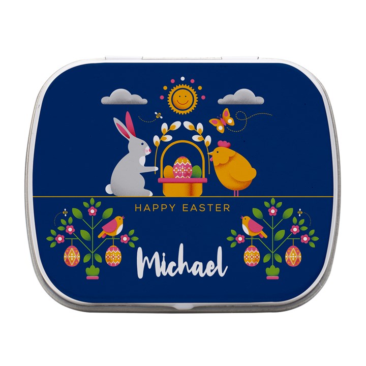 Personalized Easter Name Small Metal Box Small Metal Box (White)