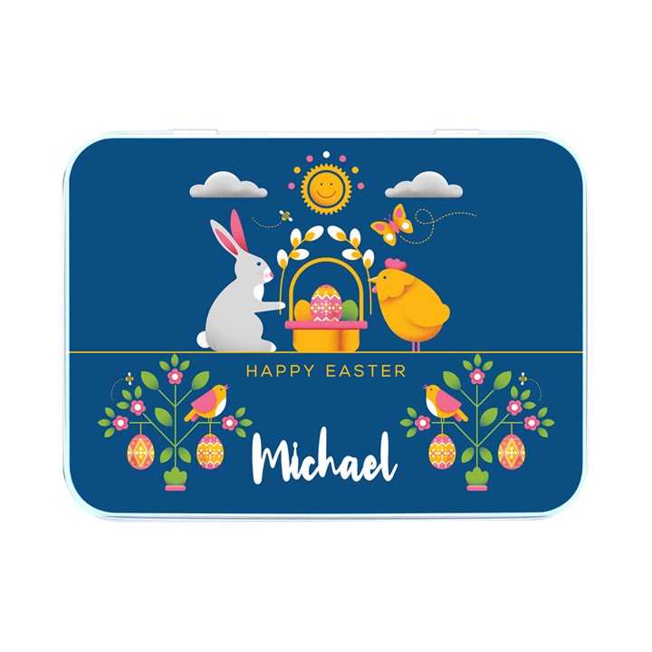 Personalized Easter Name Flip Top Metal Box Flip Top Metal Box (Silver)  