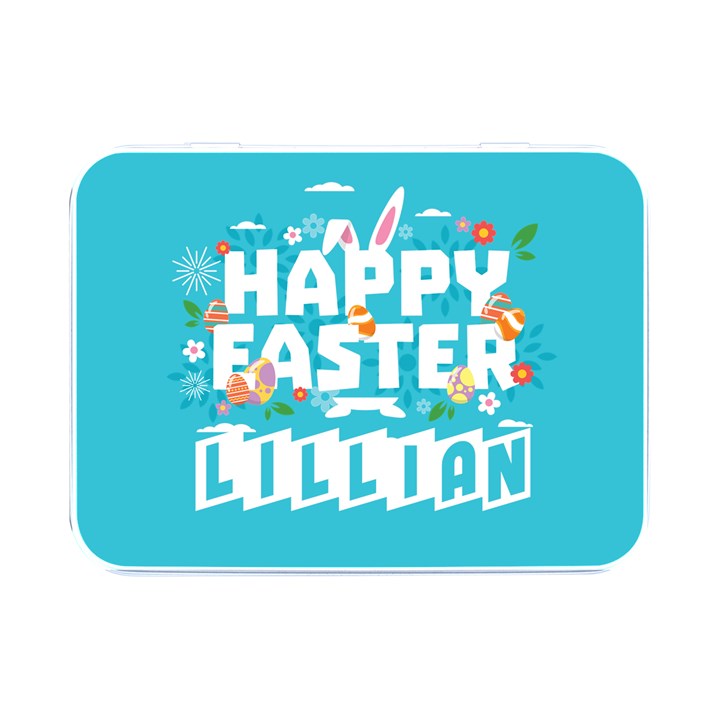 Personalized Easter Name Flip Top Metal Box Flip Top Metal Box (Silver)  