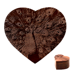 Peacock Bird Feathers Pheasant Nature Animal Texture Pattern Heart Wood Jewelry Box