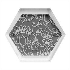 Decorative Ornament Texture, Retro Floral Texture, Vintage Texture, Gray Hexagon Wood Jewelry Box