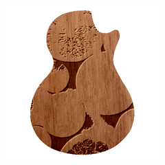 Oranges, Grapefruits, Lemons, Limes, Fruits Guitar Shape Wood Guitar Pick Holder Case And Picks Set