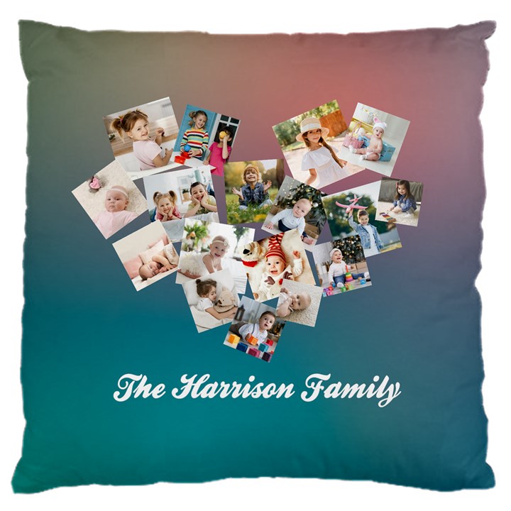 Personalized Heart Shape Family Name Cushion 16  Baby Flannel Cushion Case (Two Sides)